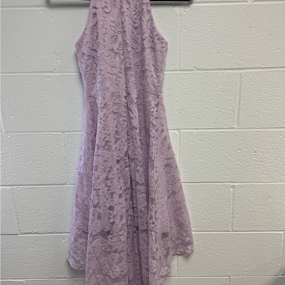 Purple Asymmetrical Sundress with Halter Neckline for Wedding Guest - Picture 16 of 16